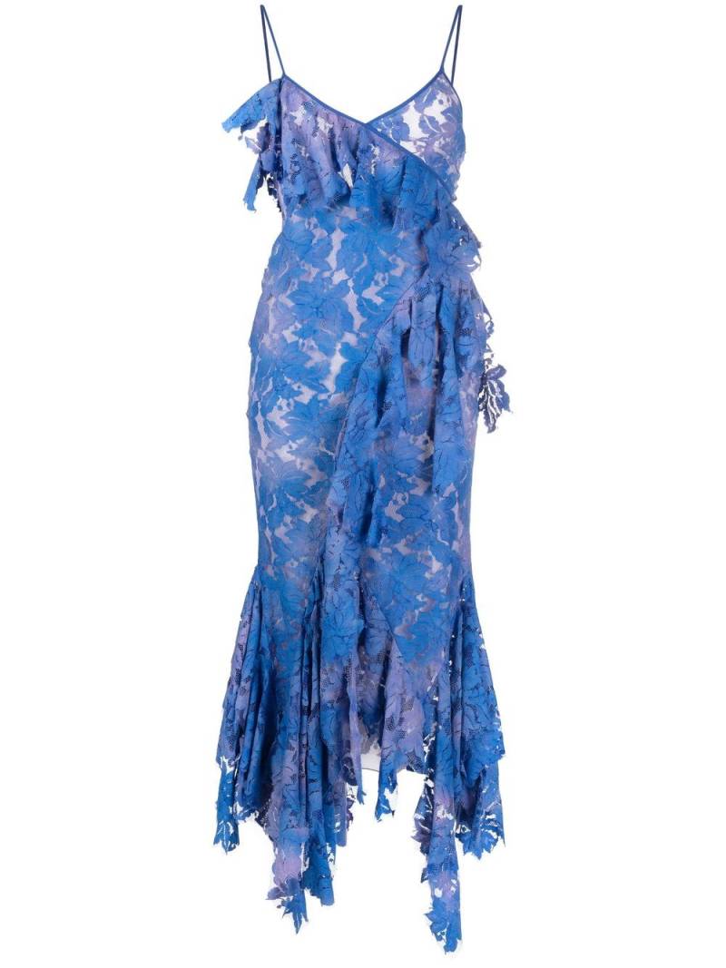 The Attico Thelma lace draped dress - Blue von The Attico