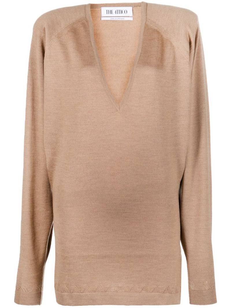 The Attico V-neck wool jumper - Brown von The Attico