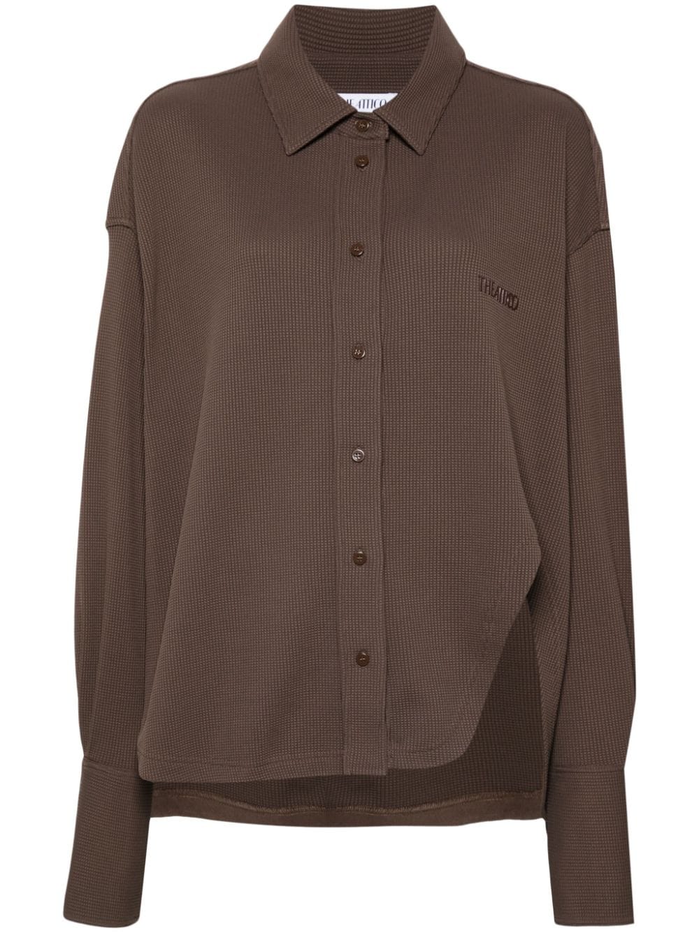 The Attico appliqué waffle-knit shirt - Brown von The Attico