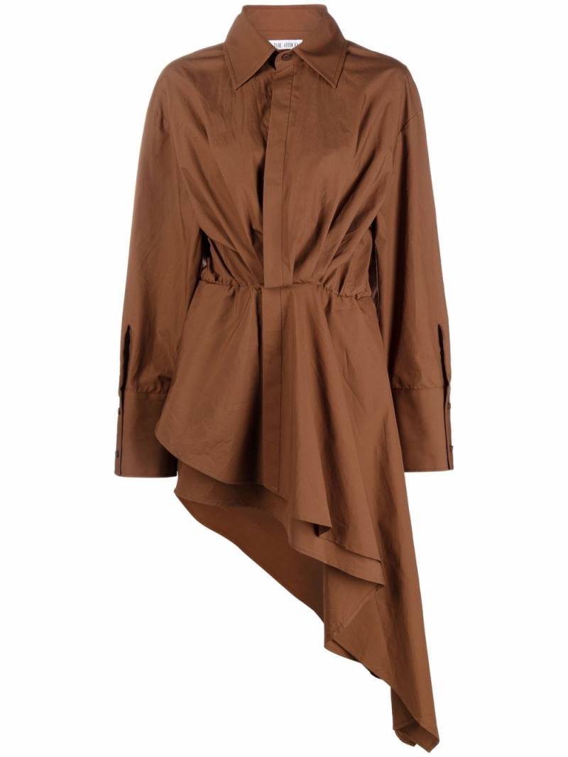 The Attico asymmetric gathered shirtdress - Brown von The Attico