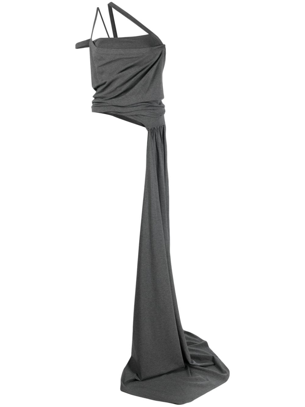 The Attico asymmetric-neckline sash top - Grey von The Attico