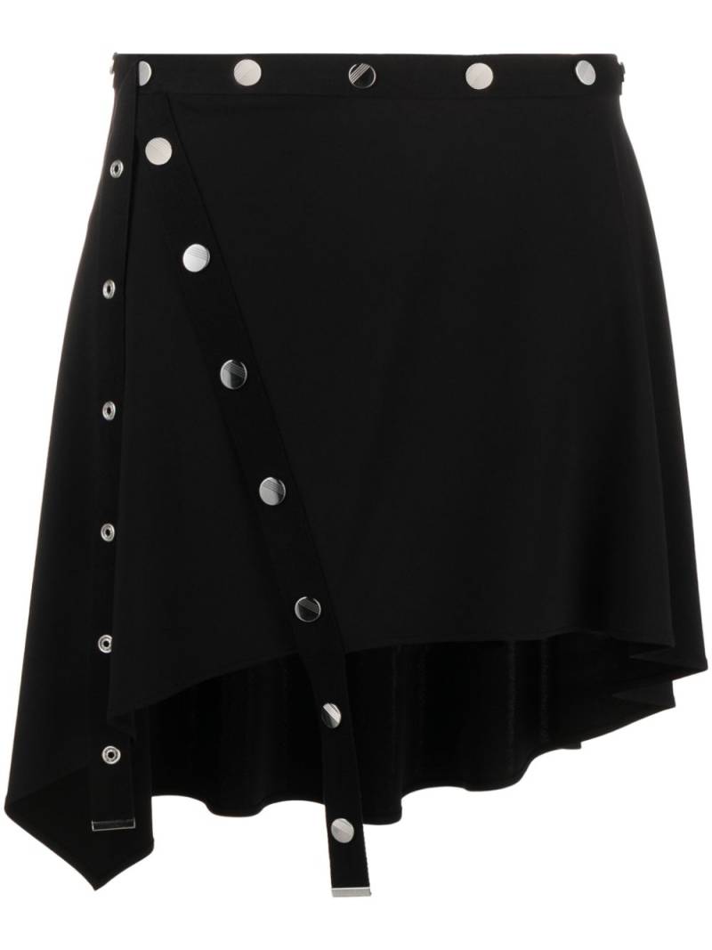 The Attico press-stud asymmetric miniskirt - Black von The Attico