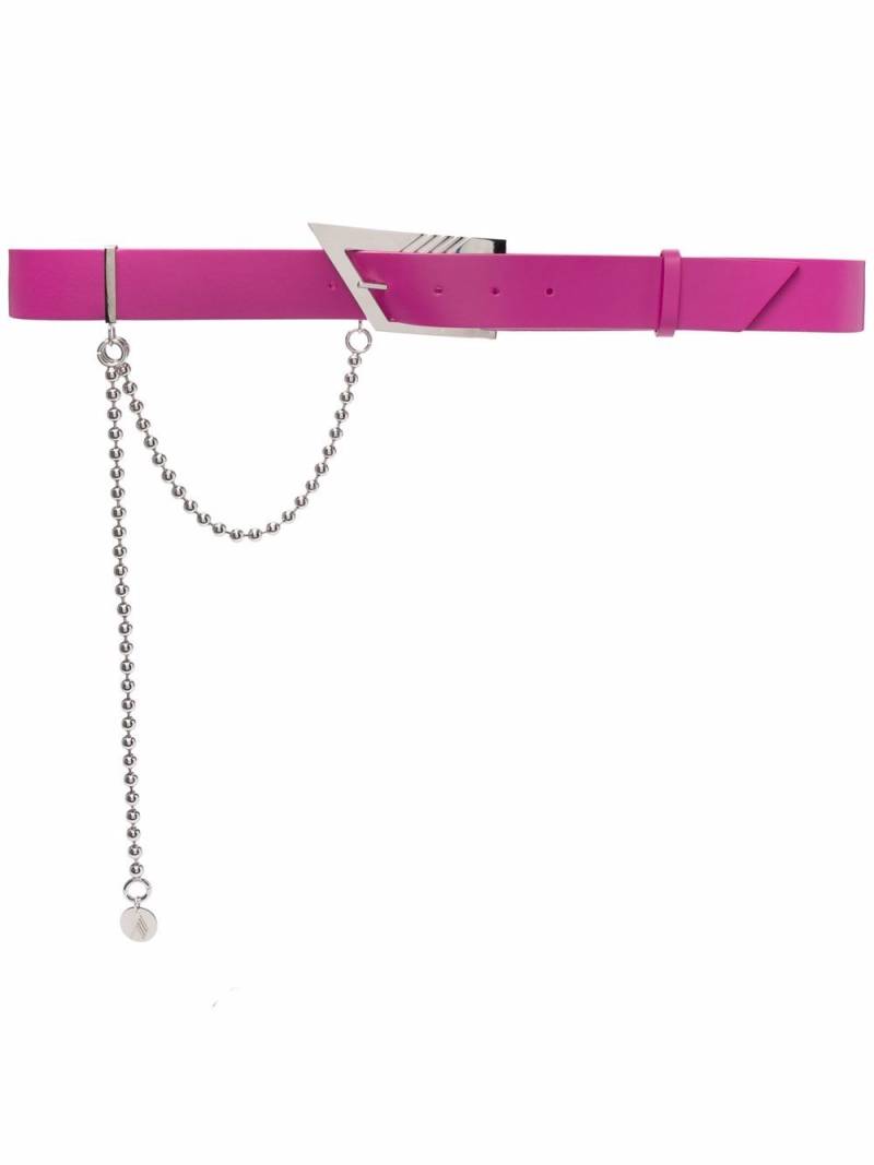 The Attico chain-embellished leather belt - Pink von The Attico