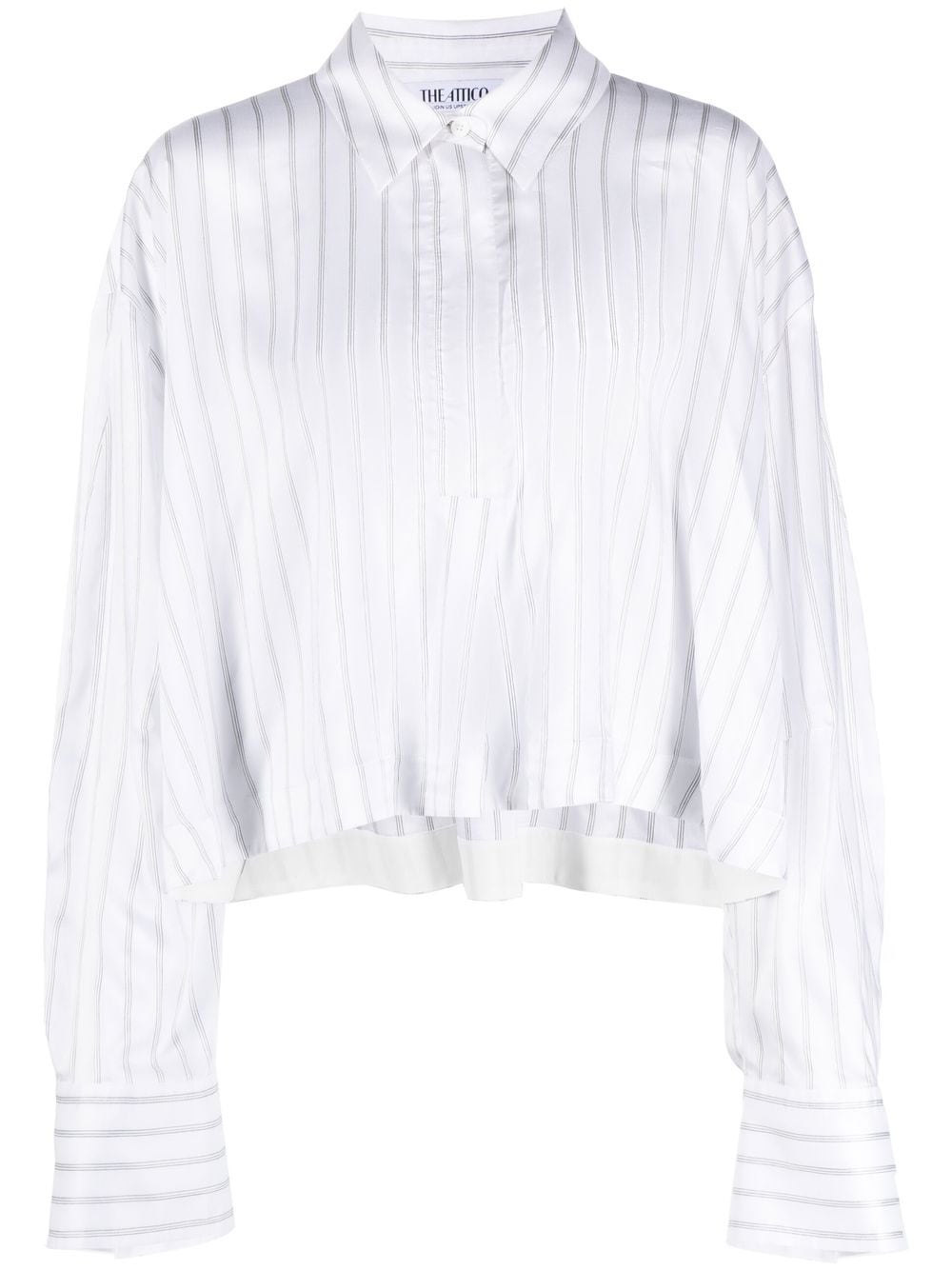 The Attico cropped pinstripe shirt - White von The Attico