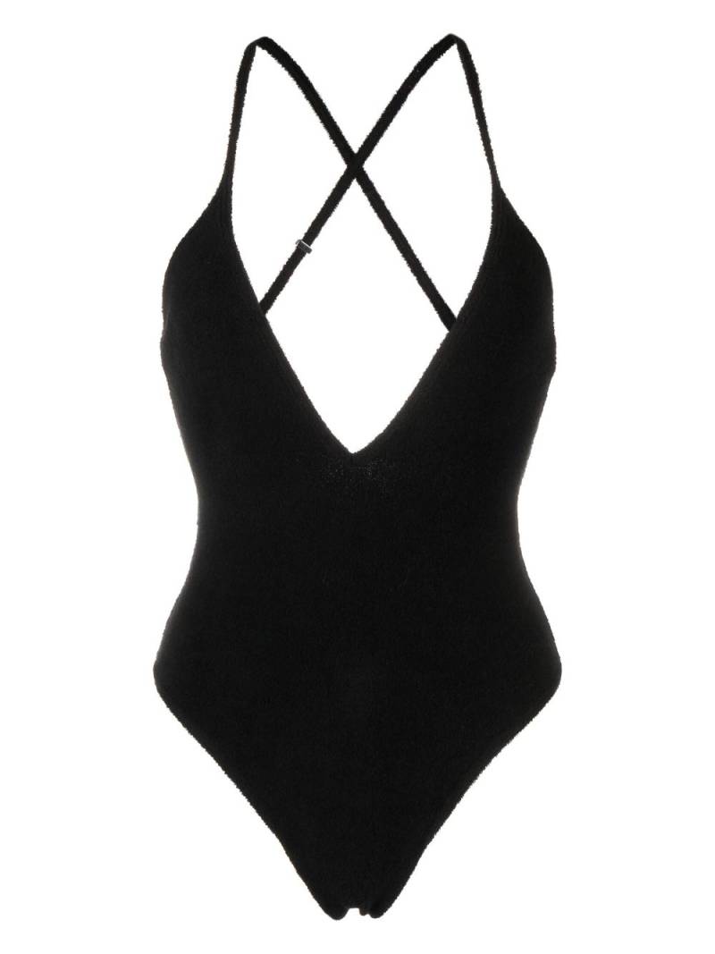 The Attico crossover-strap swimsuit - Black von The Attico