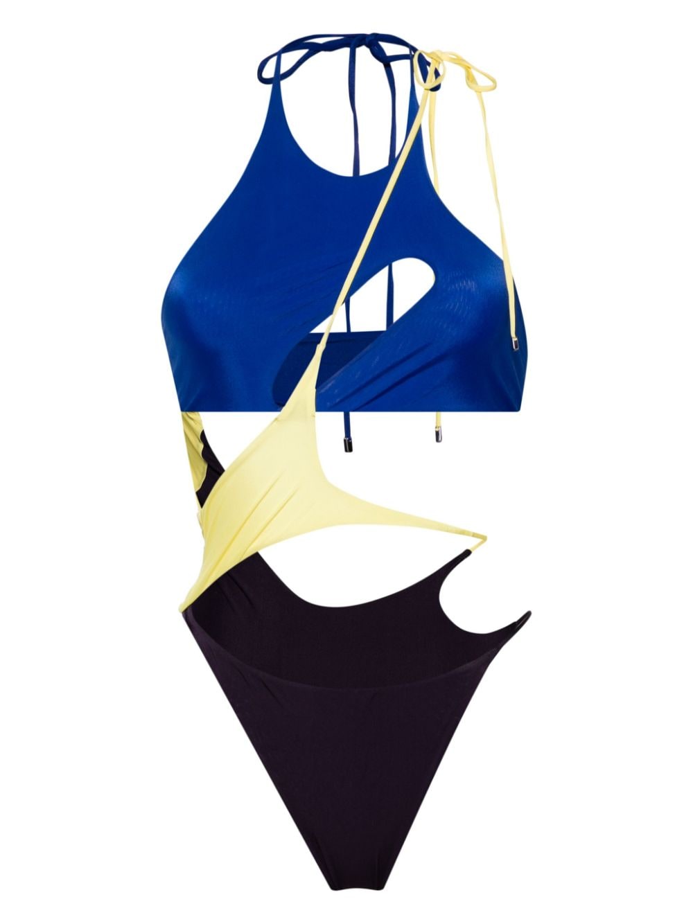The Attico cut-out asymmetric swimsuit - Blue von The Attico