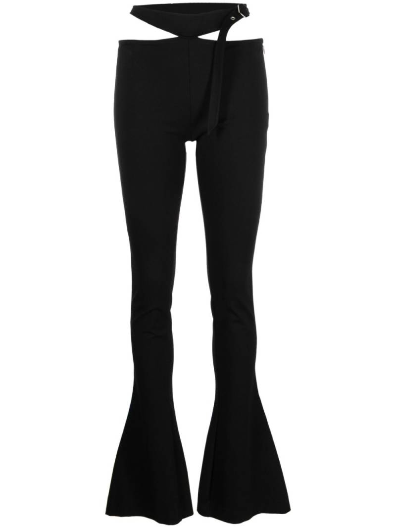 The Attico cut-out flared trousers - Black von The Attico