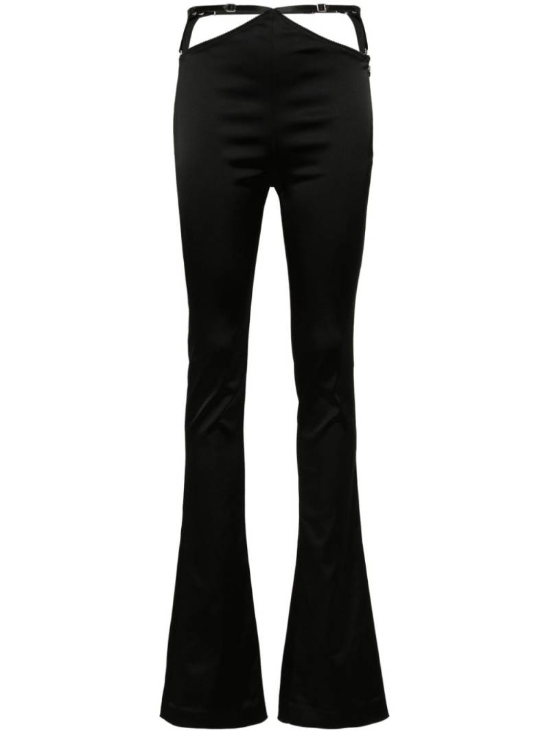 The Attico cut-out flared trousers - Black von The Attico