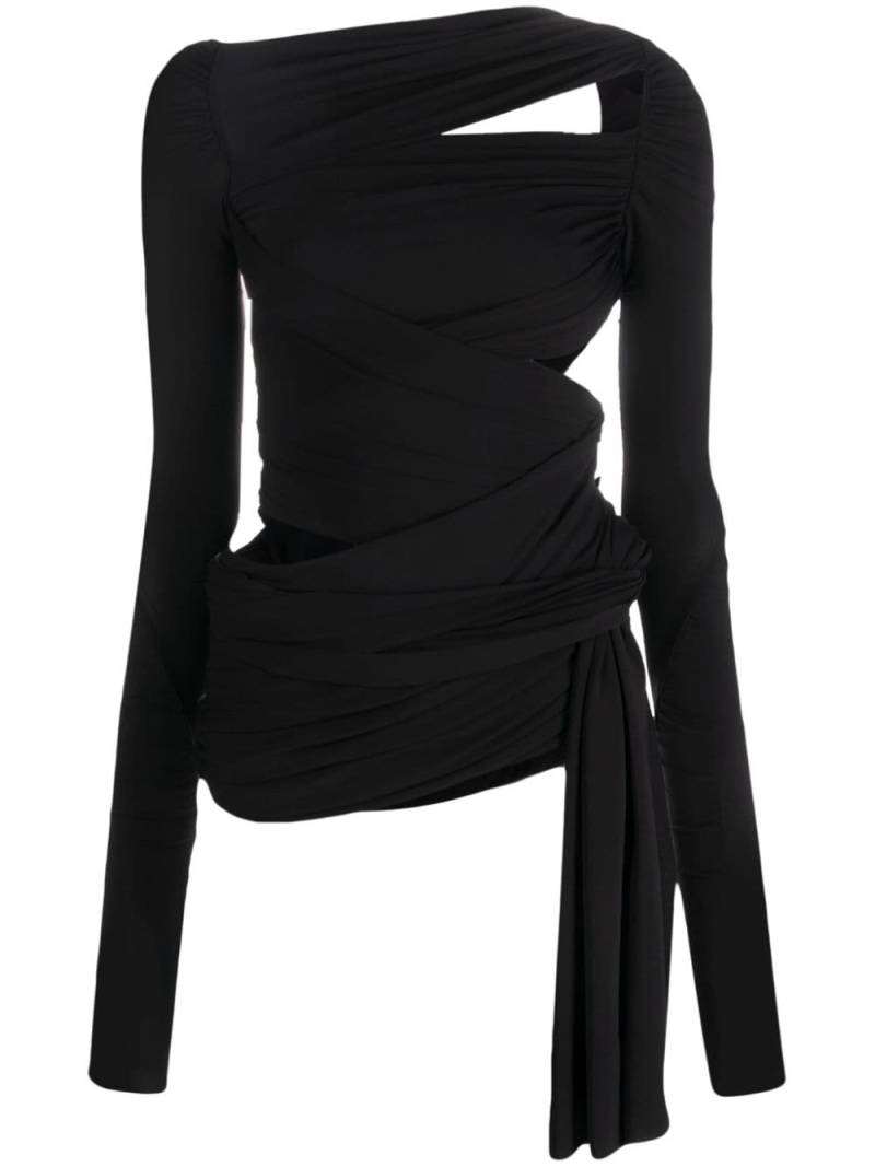 The Attico cut-out draped top - Black von The Attico