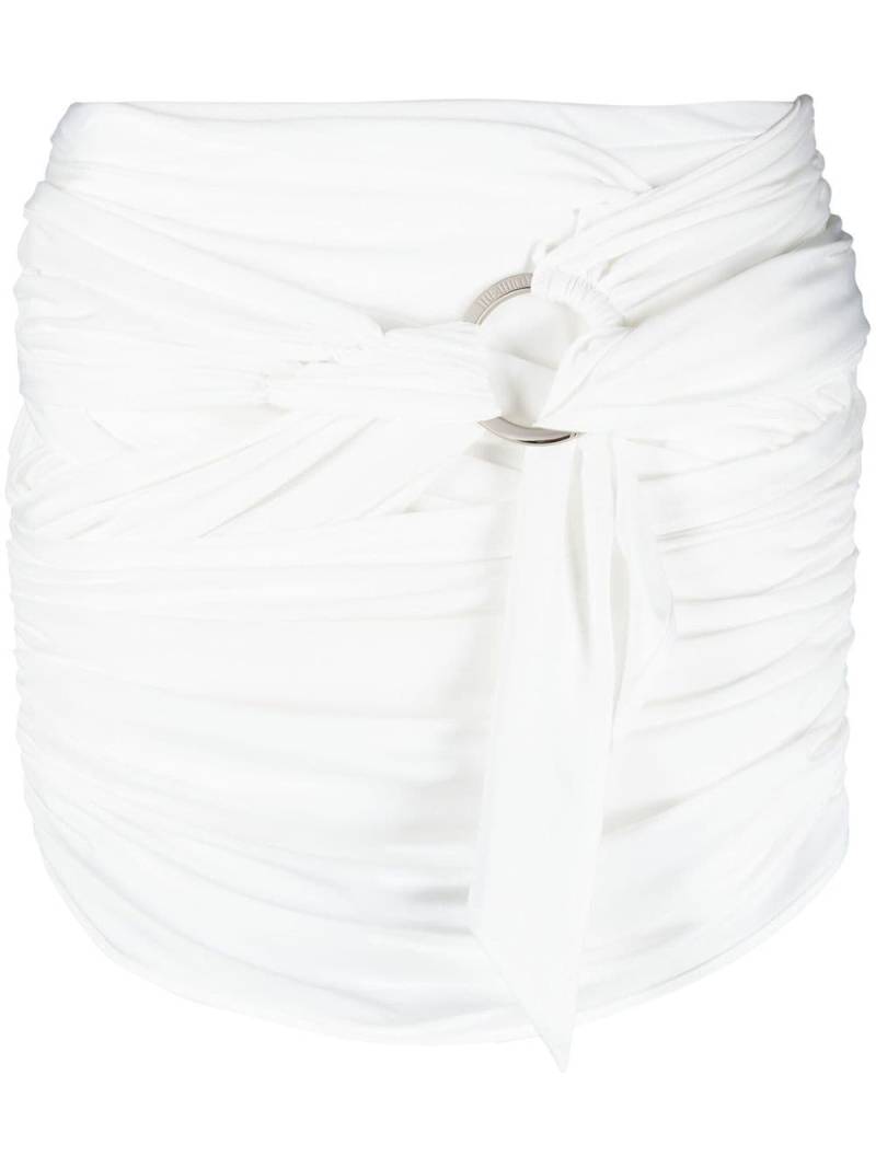 The Attico drape-detailed thigh-length skirt - White von The Attico