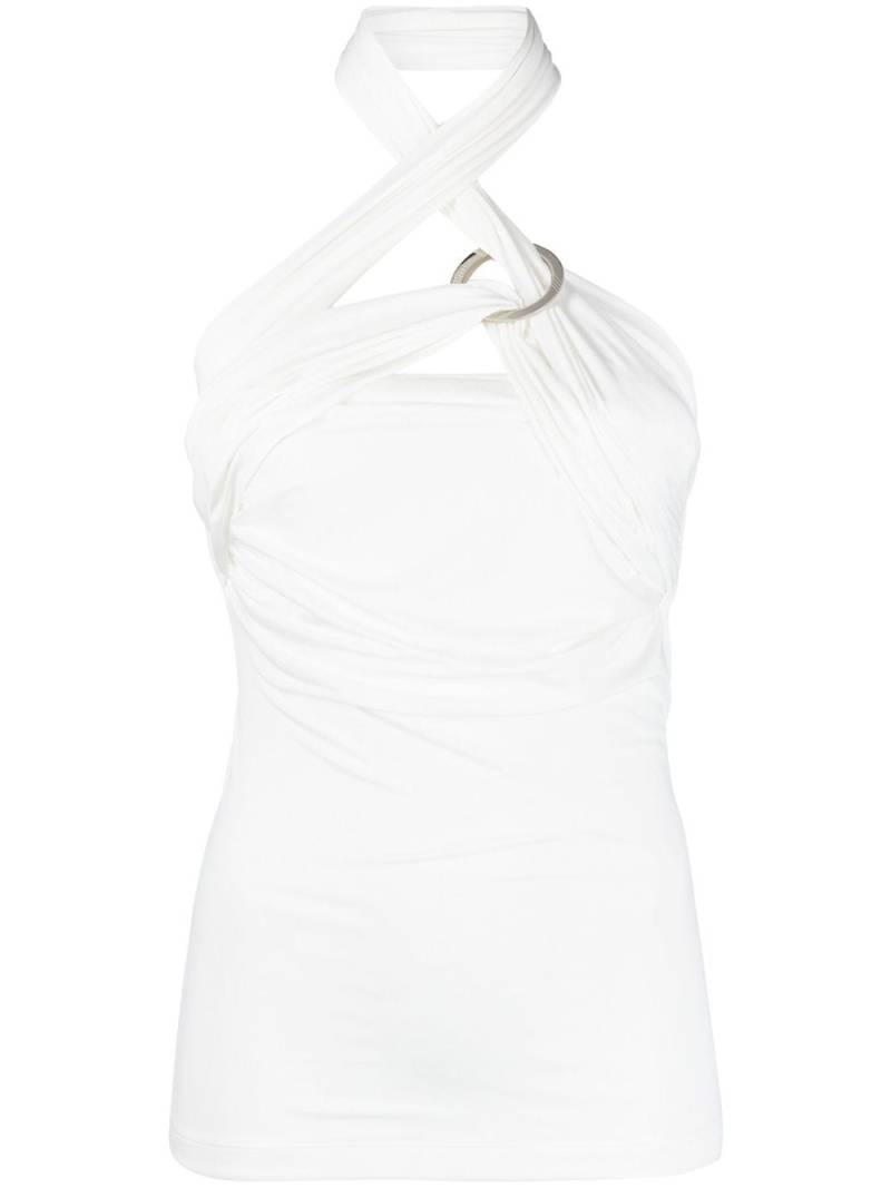 The Attico draped halterneck top - White von The Attico