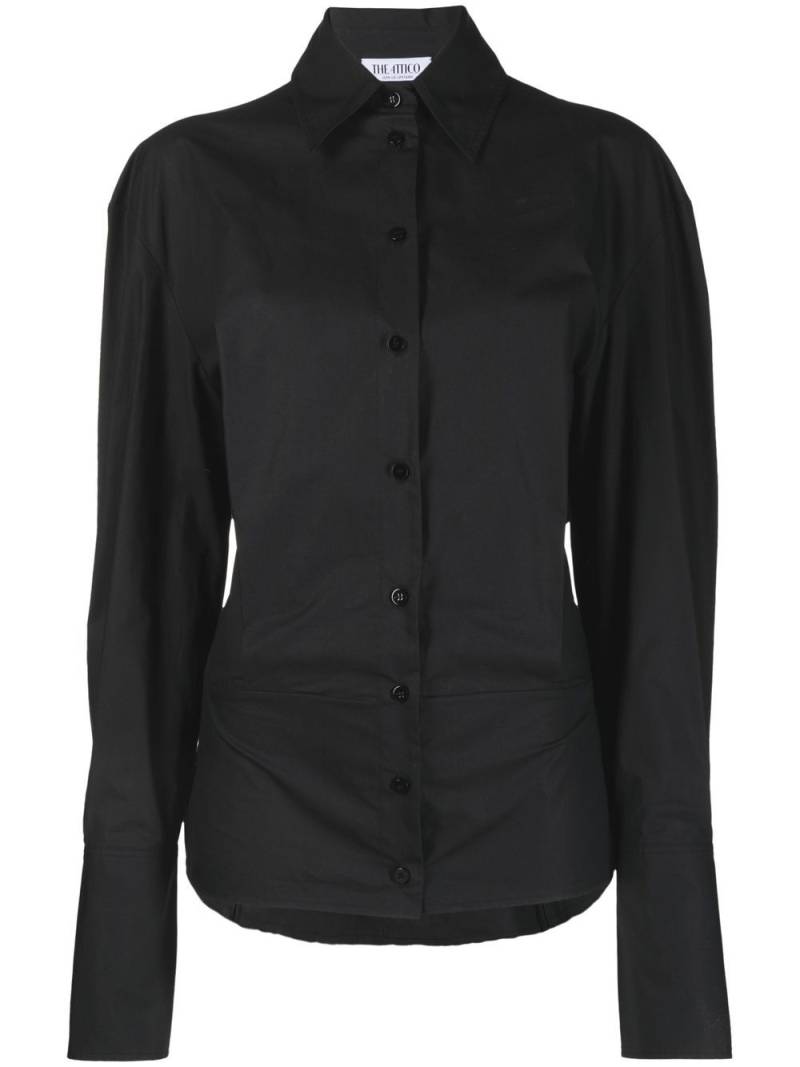 The Attico drawstring-detail long-sleeve cotton shirt - Black von The Attico