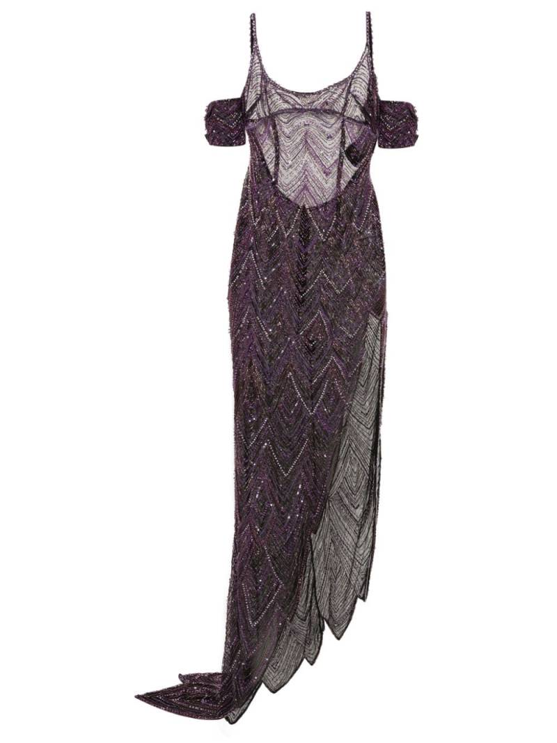 The Attico embellished tulle gown - Purple von The Attico