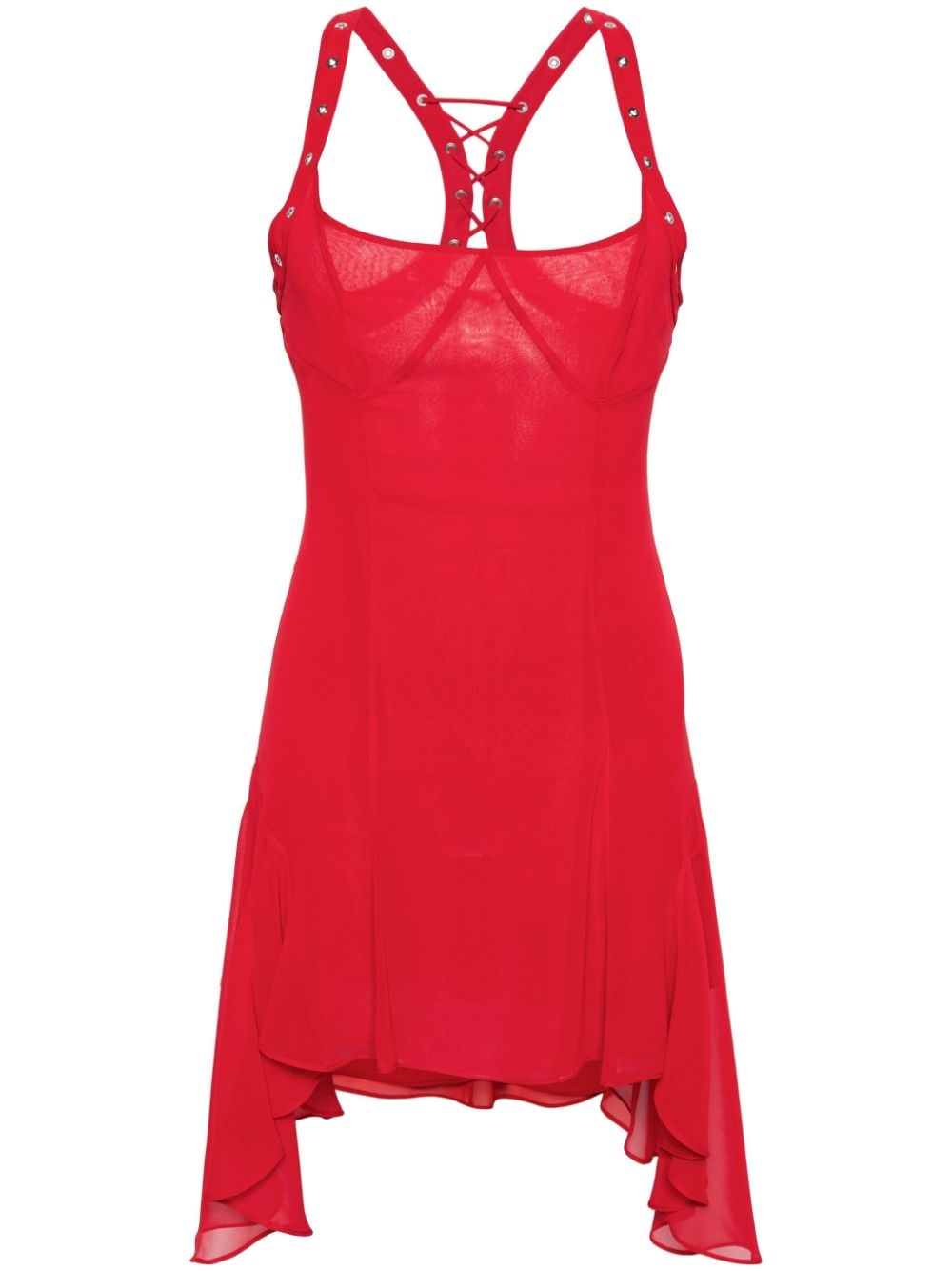 The Attico eyelet-detail mini dress - Red von The Attico