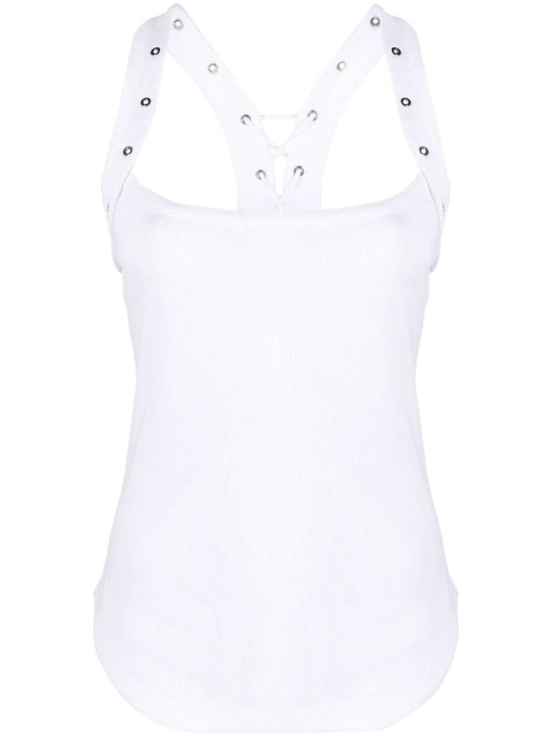 The Attico eyelet-embellished ribbed-knit tank top - White von The Attico