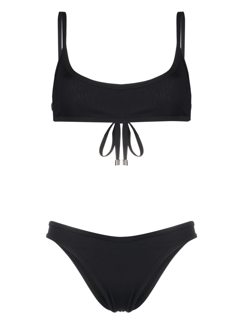 The Attico fine-ribbed bikini set - Black von The Attico