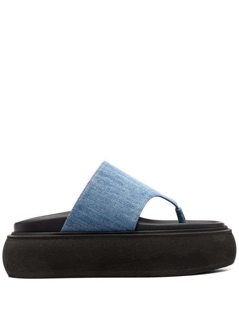 The Attico flatform denim slides - Blue von The Attico