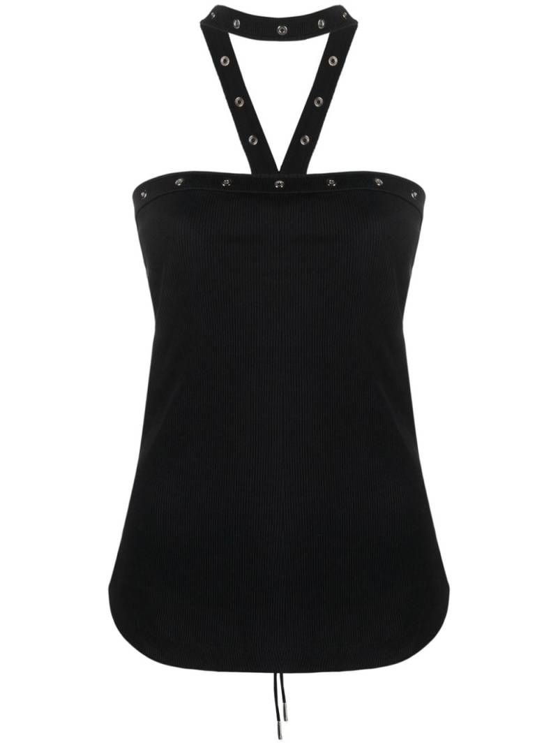 The Attico halterneck ribbed cotton tank top - Black von The Attico