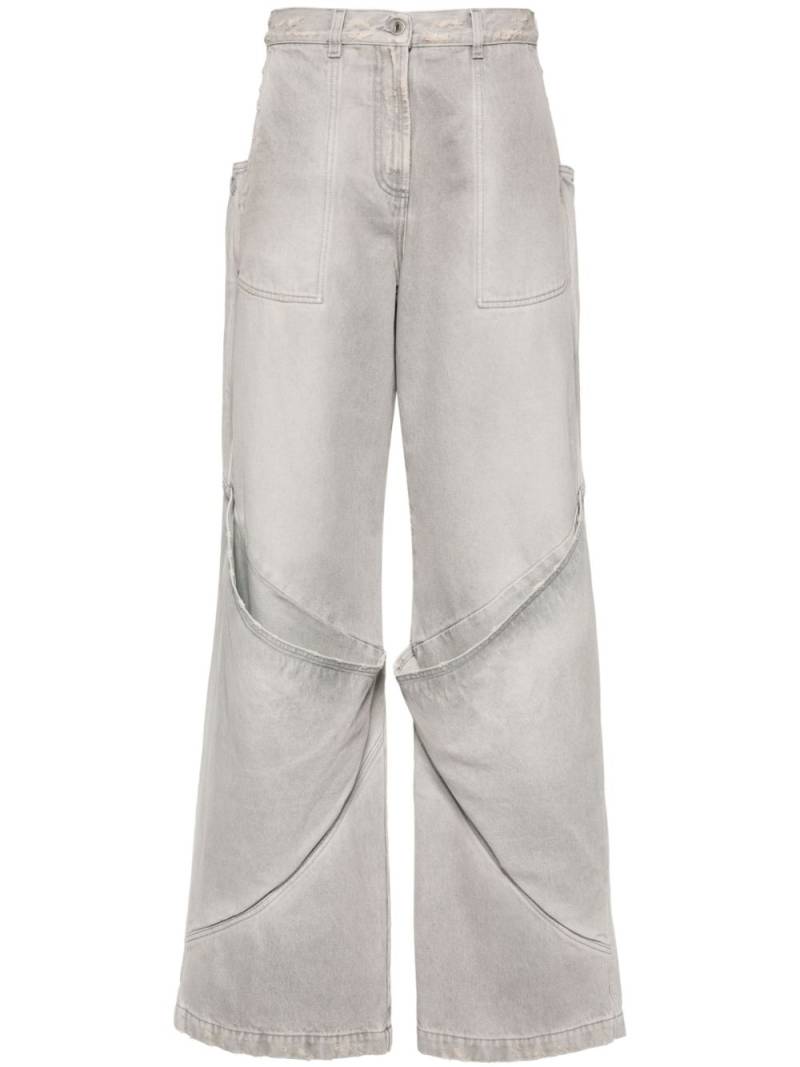 The Attico high-rise wide-leg jeans - Grey von The Attico