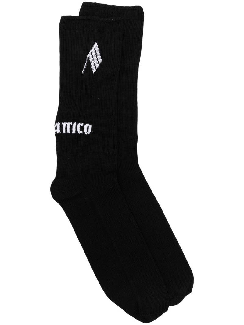 The Attico intarsia-knit logo socks - Black von The Attico