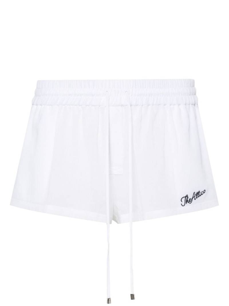 The Attico logo-embroidered cotton shorts - White von The Attico