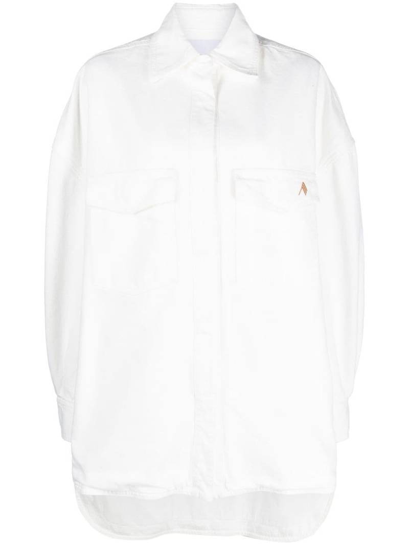 The Attico logo-embroidered shirt jacket - White von The Attico