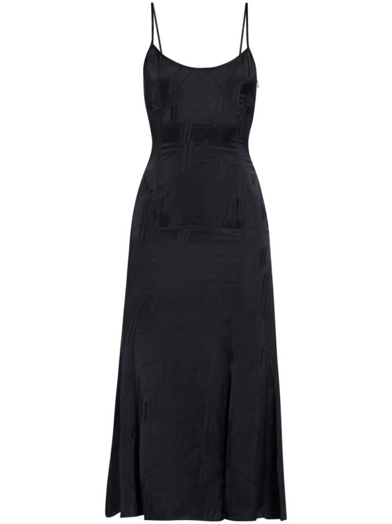 The Attico logo-jacquard satin midi dress - Black von The Attico