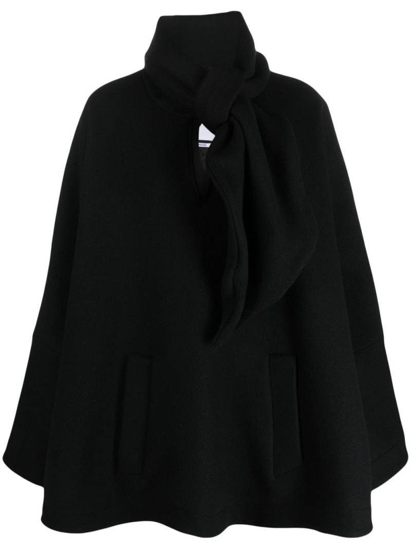 The Attico logo-plaque cape - Black von The Attico