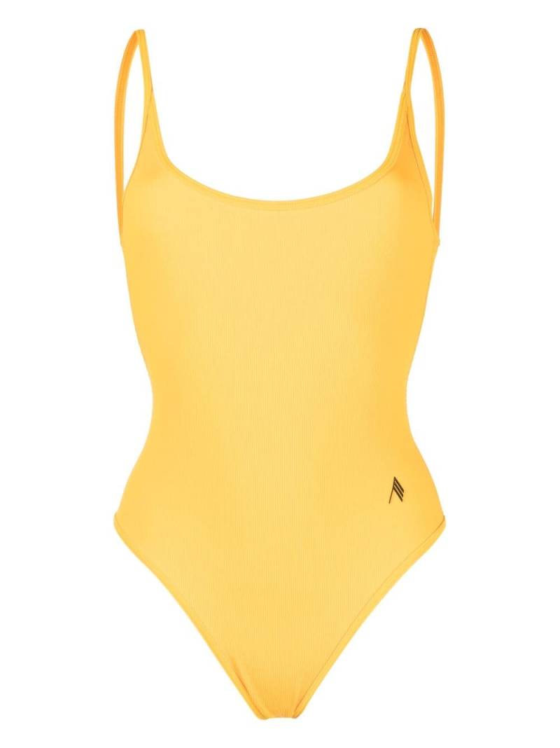 The Attico logo-print swimsuit - Yellow von The Attico