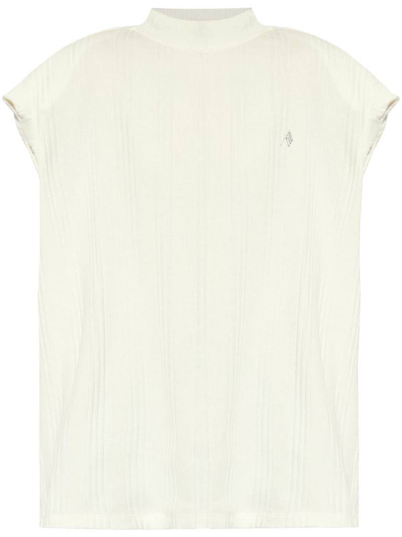 The Attico logo-raised ribbed top - White von The Attico