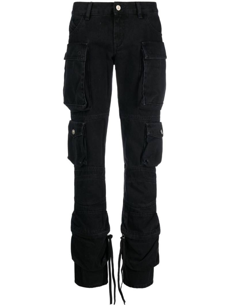 The Attico mid-rise straight-leg jeans - Black von The Attico