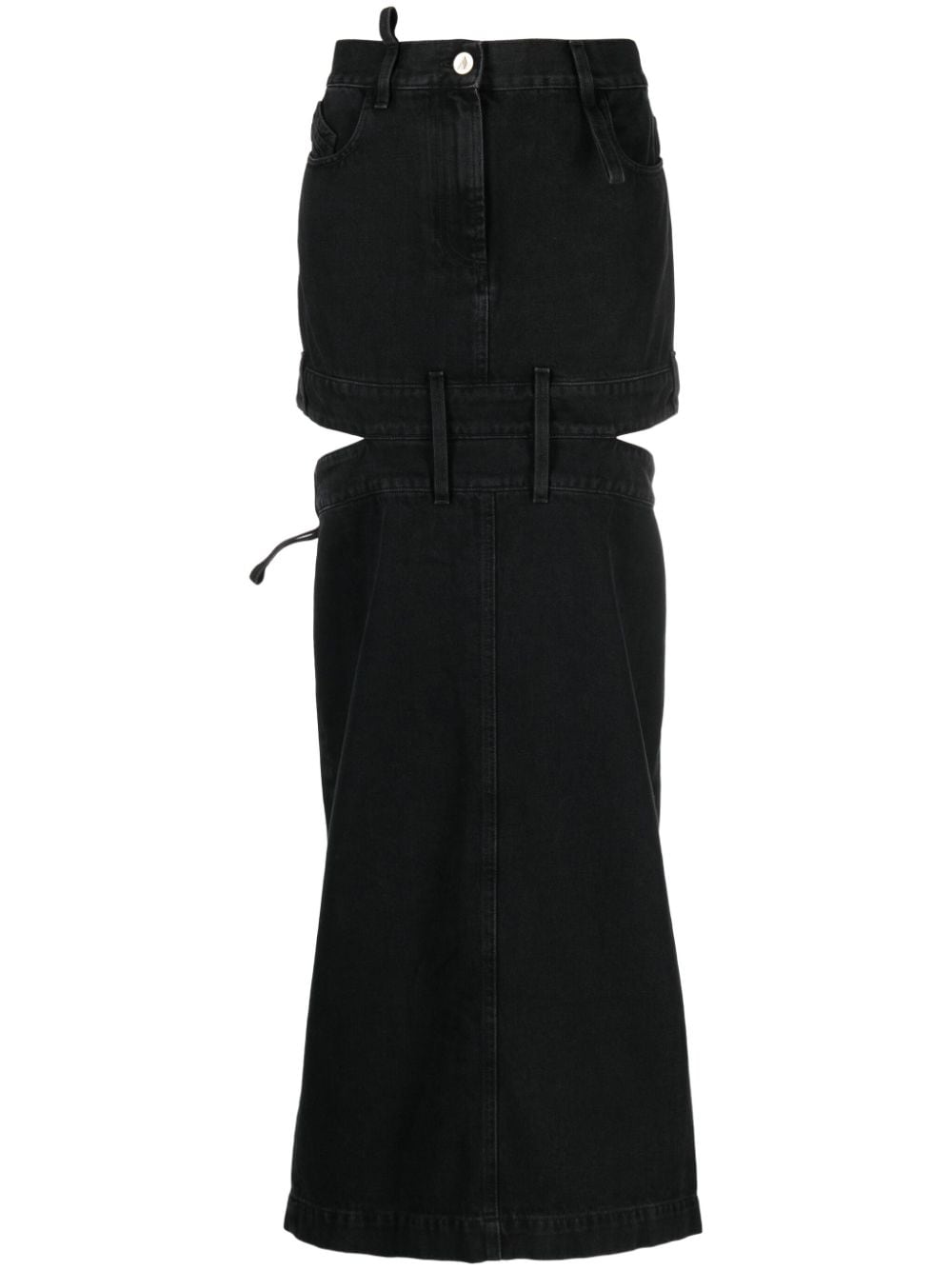 The Attico midi denim skirt - Black von The Attico