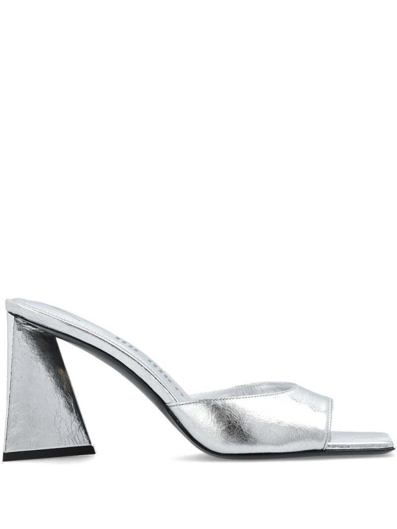 The Attico mini Devon 85mm leather mules - Silver von The Attico