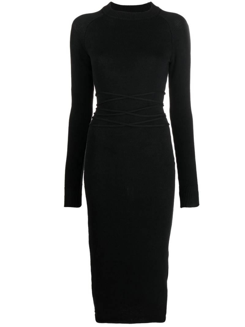 The Attico open-back knitted midi dress - Black von The Attico