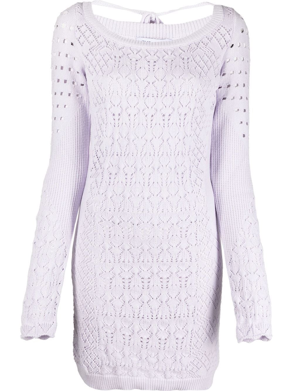 The Attico open-knit long-sleeved minidress - Purple von The Attico