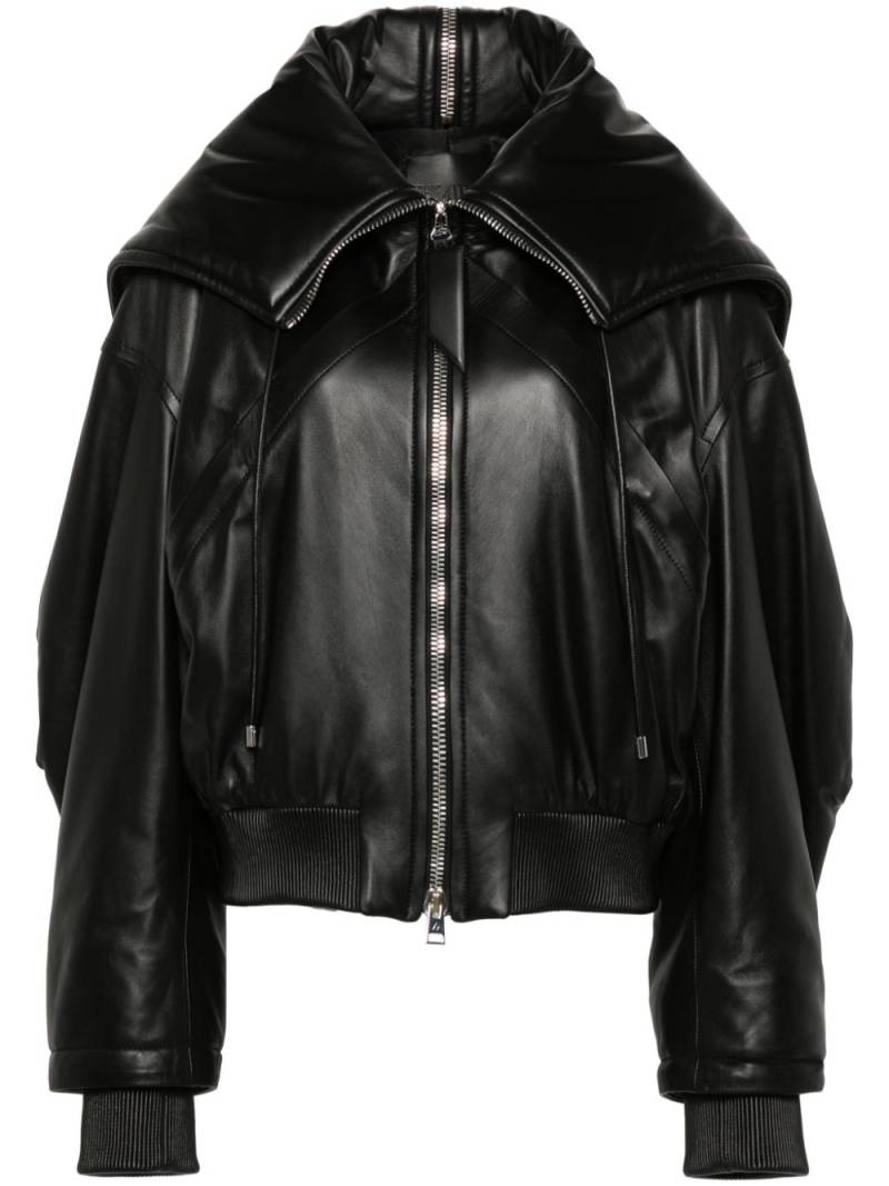 The Attico padded leather bomber jacket - Black von The Attico