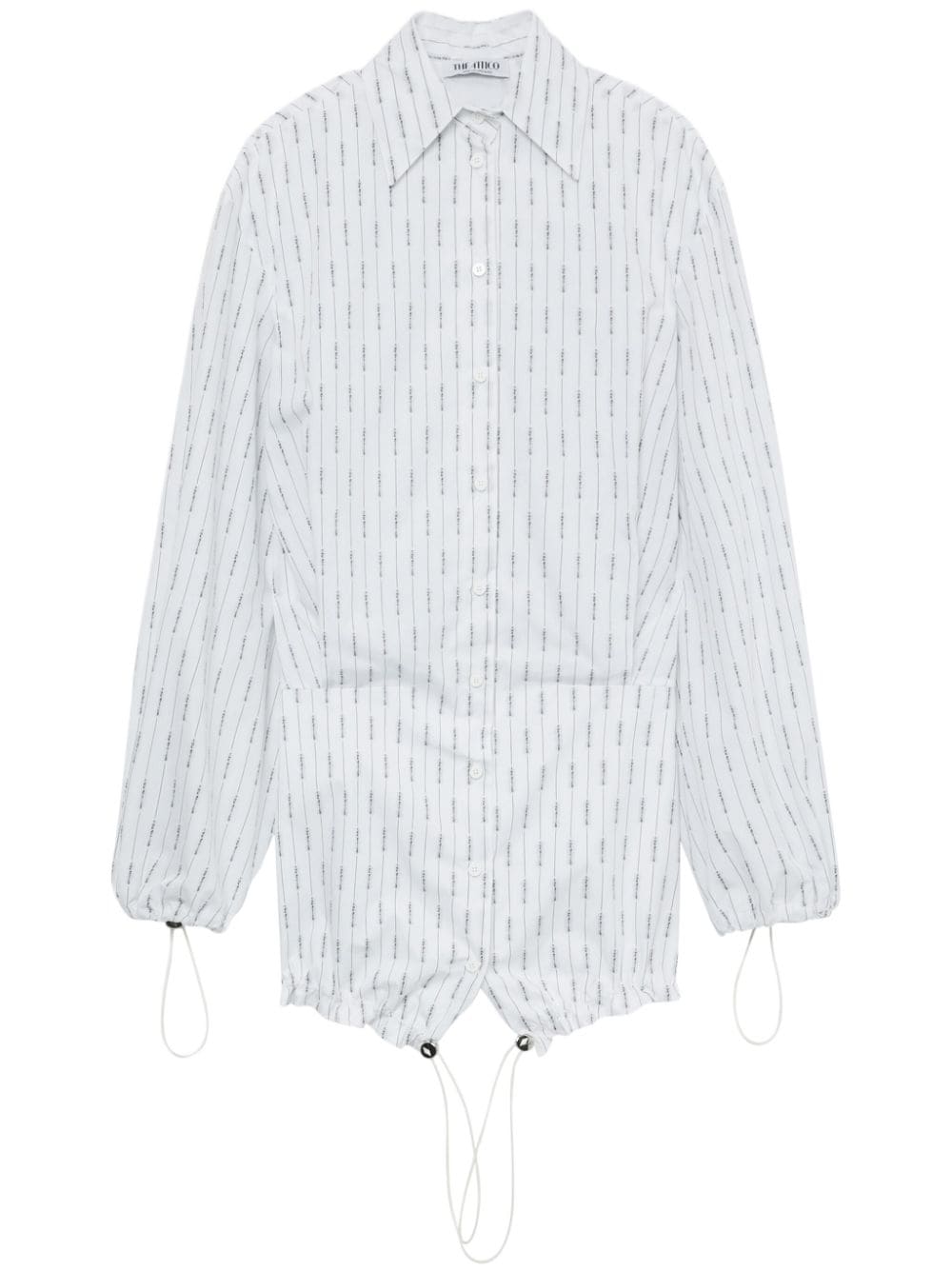 The Attico pinstriped cotton mini shirtdress - White von The Attico