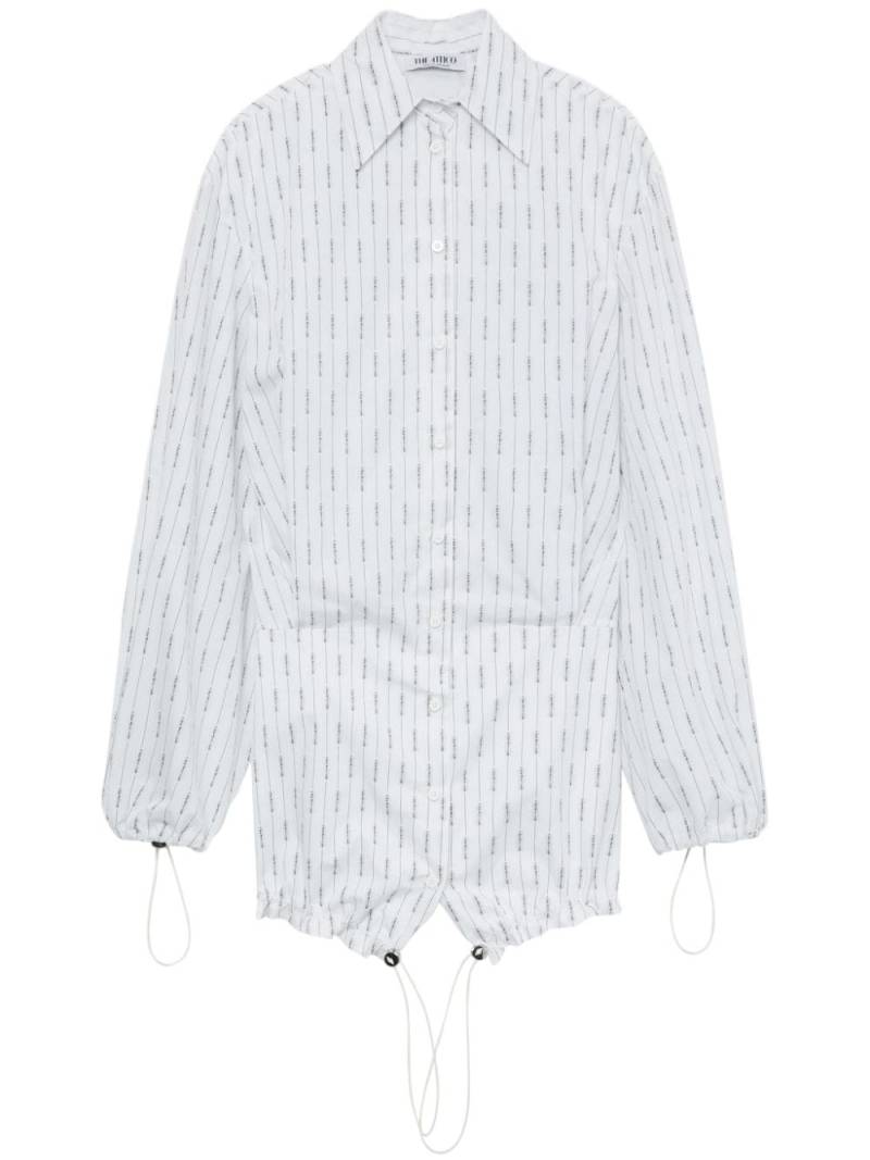 The Attico pinstriped cotton mini shirtdress - White von The Attico