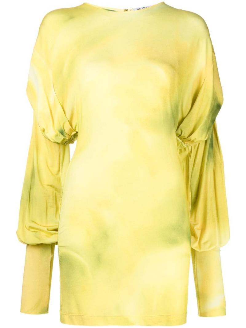 The Attico puff-sleeve tie-dye mini dress - Yellow von The Attico