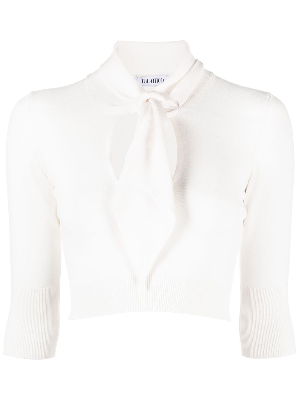 The Attico pussybow cut-out top - White von The Attico