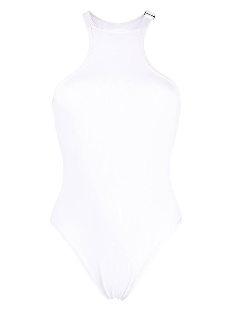 The Attico racerback ribbed swimsuit - White von The Attico