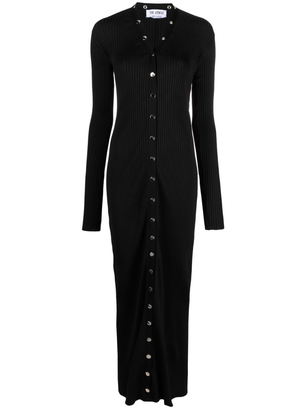 The Attico ribbed-knit cardigan dress - Black von The Attico