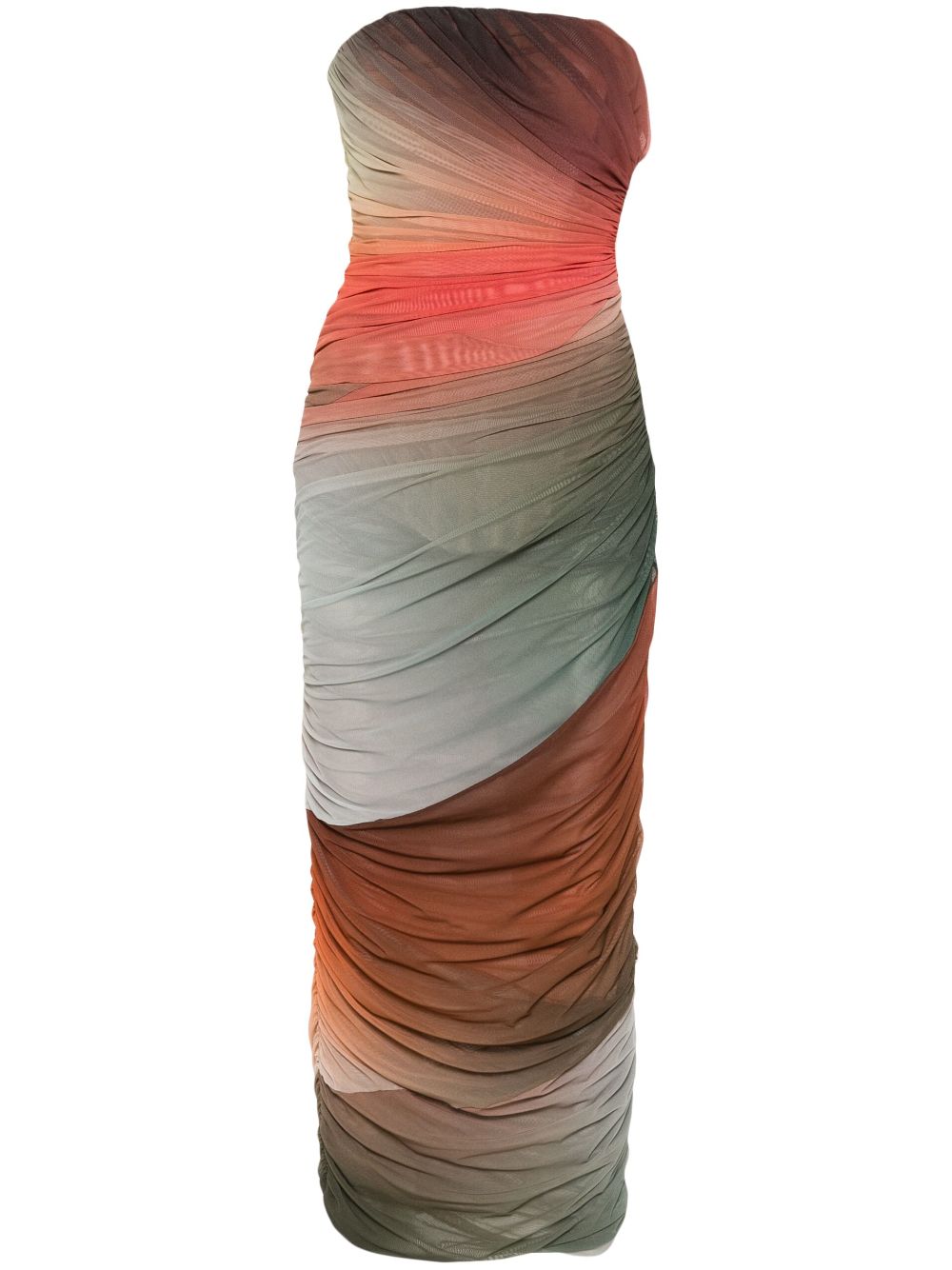 The Attico ruched-detail gradient midi dress - Multicolour von The Attico