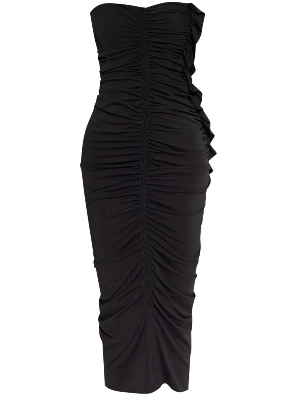 The Attico ruched midi dress - Black von The Attico