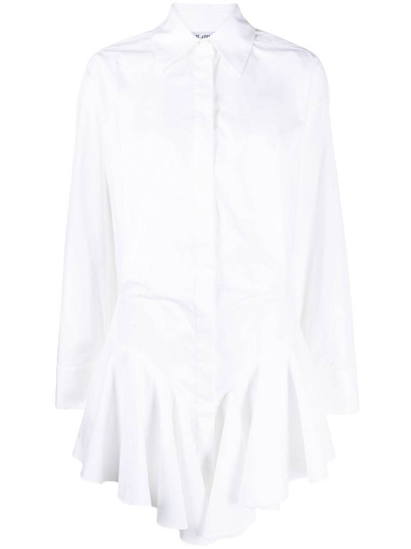 The Attico ruffled-trim shirt dress - White von The Attico