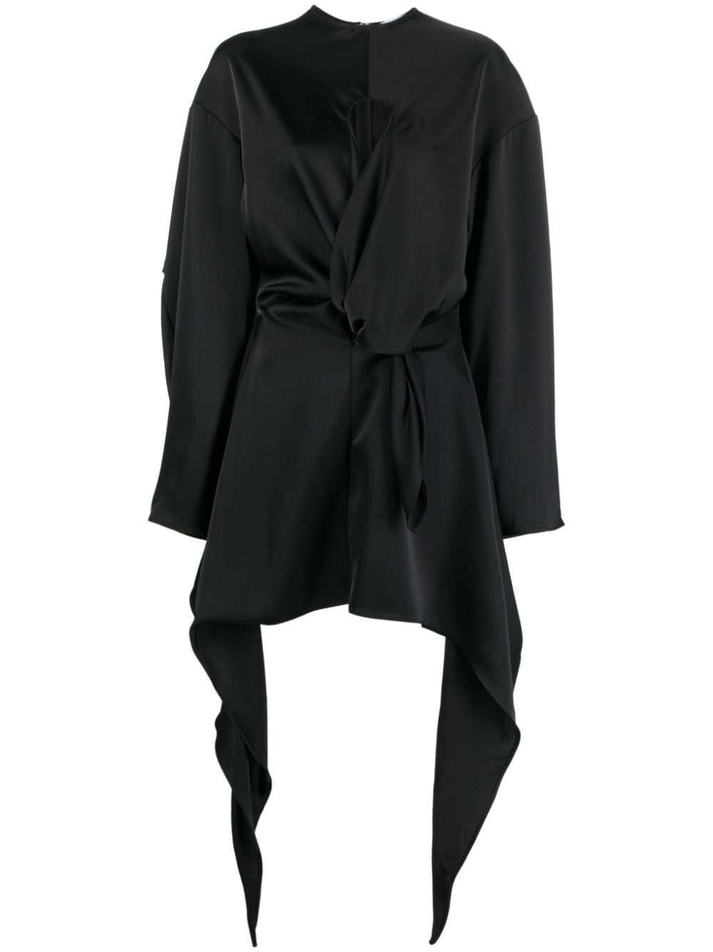 The Attico asymmetric cut-out satin minidress - Black von The Attico