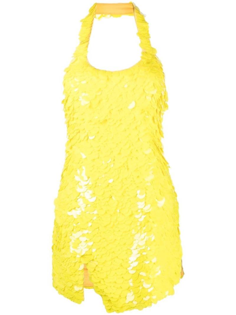 The Attico scale-effect cut-out mini dress - Yellow von The Attico