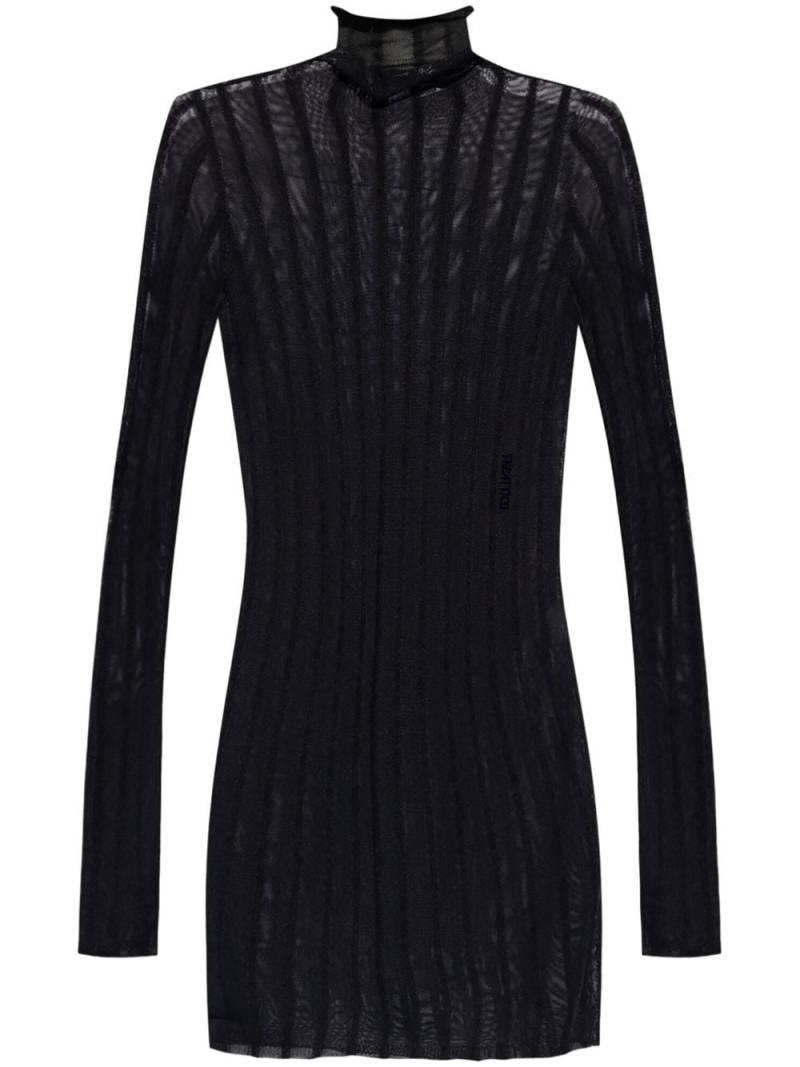 The Attico semi-sheer roll-neck dress - Black von The Attico