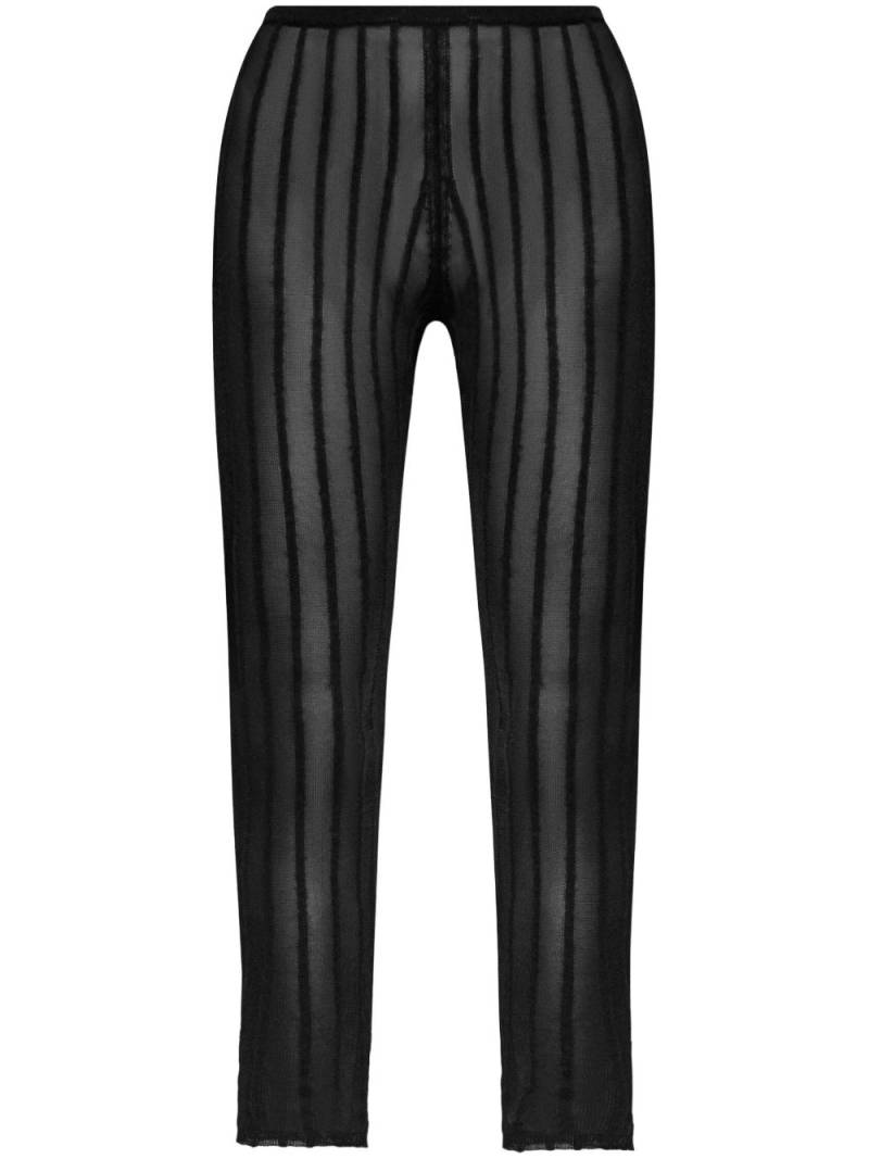 The Attico semi-sheer striped leggings - Black von The Attico