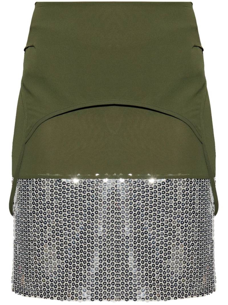 The Attico sequin-embellished mini skirt - Green von The Attico